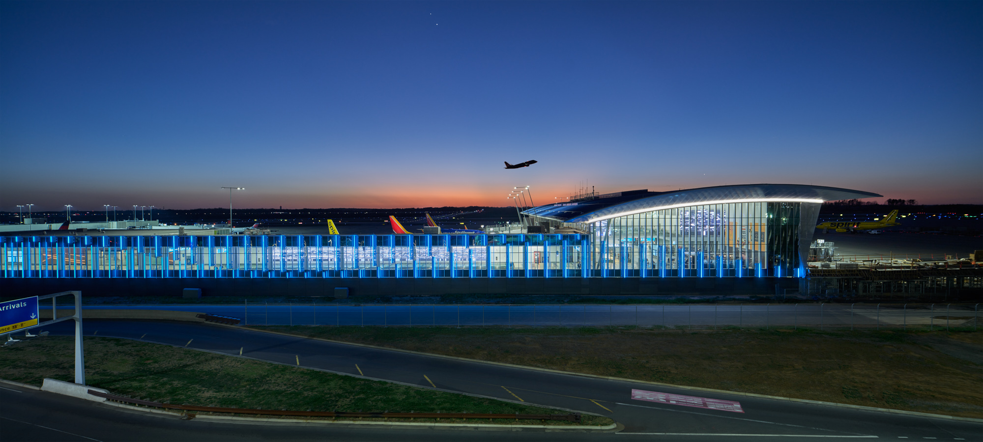Photo of Charlotte Airport Terminal in sunset