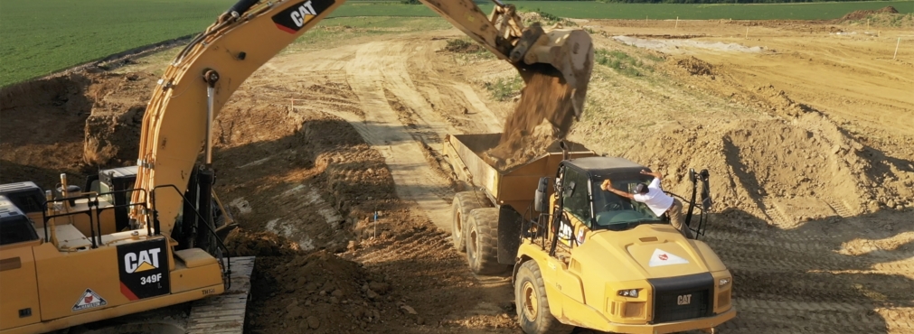 Aerial drone photo of Cincinnati bridge in the fog